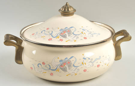 Happy Geese 2 Quart Metal Covered Casserole