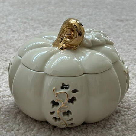Golden Harvest Pierced Candle Votive with Lid