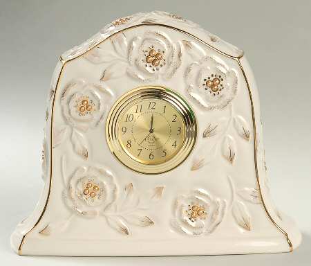Golden Roses Large Desk Clock