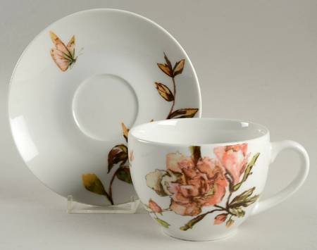 Peacock Flat Cup & Saucer Set