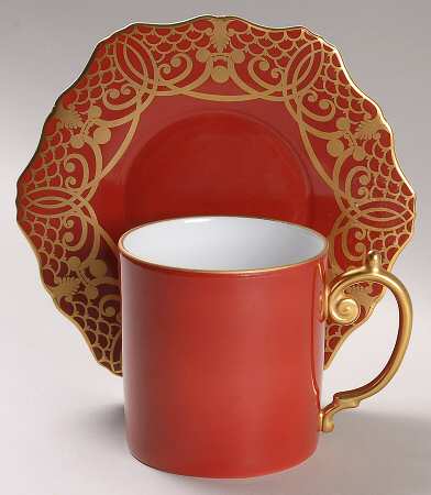 Alencon Rouge Mug & Saucer Set (Normal Mug)