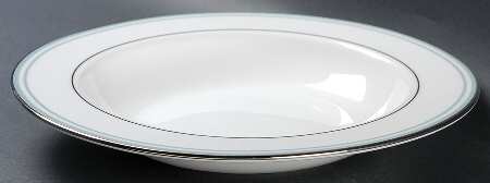 Federal Platinum Blue Large Rim Soup Bowl