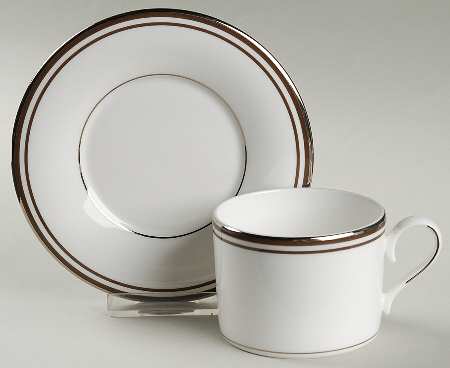 Federal Platinum Chocolate Flat Cup & Saucer Set