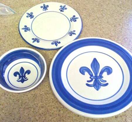 Fleur de Lis Blue Coupe Cereal Bowl