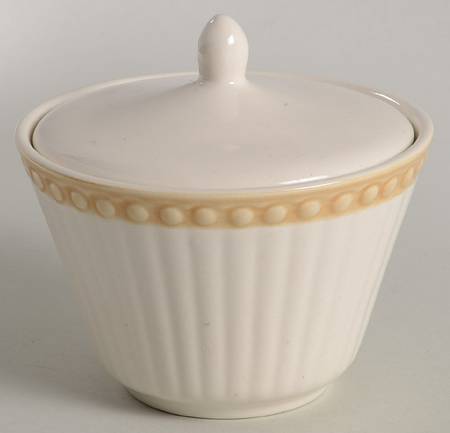 Victorian Pearls Sugar Bowl & Lid