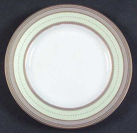 Silk Ribbon Celadon Salad Plate