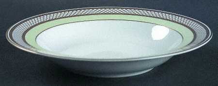 Silk Ribbon Celadon Rim Soup Bowl