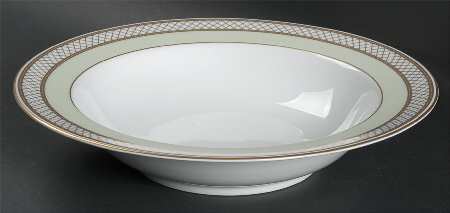Silk Ribbon Celadon 10" Round Vegetable Bowl