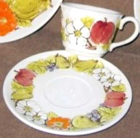 Country Garden Footed Cup & Saucer Set