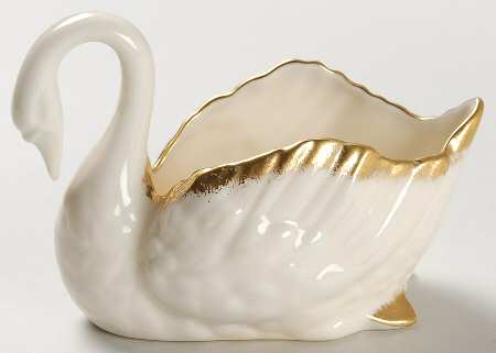 Swan Col Crm (Gotrim, Opentail, GrnStamp) Open Sugar Bowl