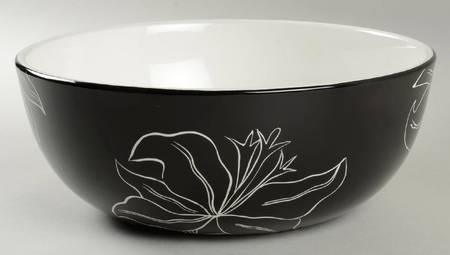 Antilles Black 10" Large Salad Serving Bowl
