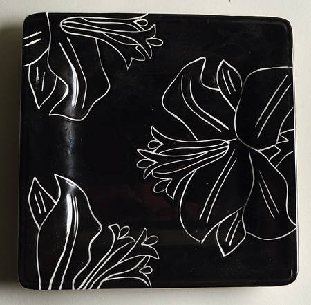 Antilles Black Square Canape Plate