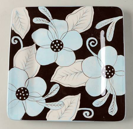 Emma Blue Square Salad Plate
