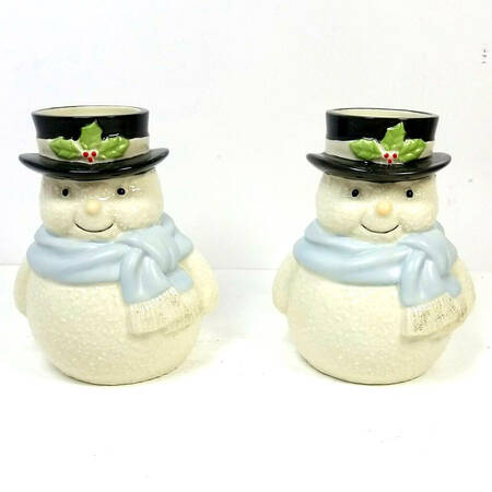 Snowman Christmas Collection Figural Candlestick - Set of 2