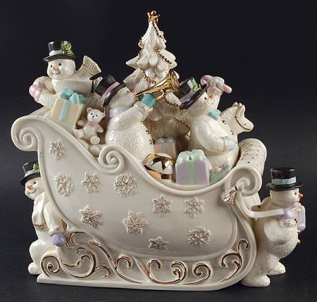 Snowman Christmas Collection Figural Cookie Jar & Lid