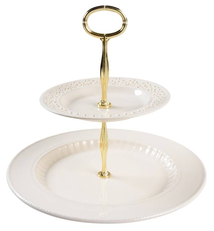 Dunham 6 5/8"-10"  2 Tiered Serving Tray (Dp, Sp) HC