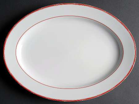 Red Pagoda 15" Oval Serving Platter