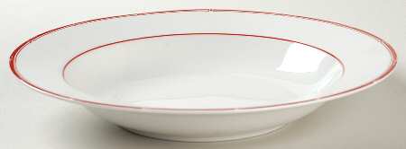 Red Pagoda Rim Soup Bowl