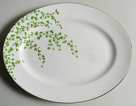 Gardner Street Green 13" Oval Serving Platter