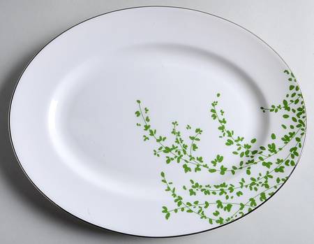 Gardner Street Green 13" Oval Serving Platter