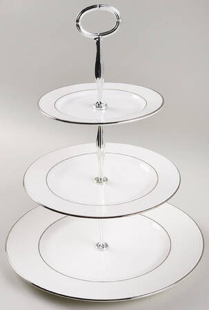 Opal Innocence Stripe 13 7/8"-14 1/4" 3-Tiered Serving Tray(DP,SP,BB) HC