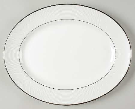 Opal Innocence Stripe 13" Oval Serving Platter