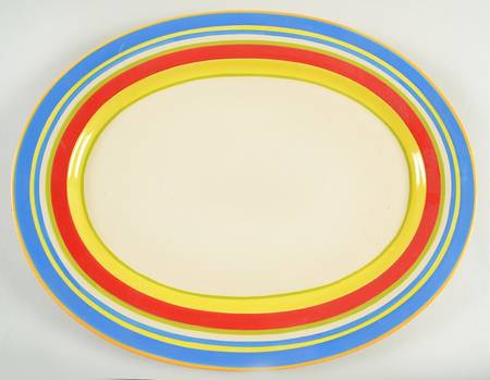 Elements Striped 18" Oval Serving Platter