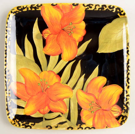Jungle Bloom Square Salad Plate
