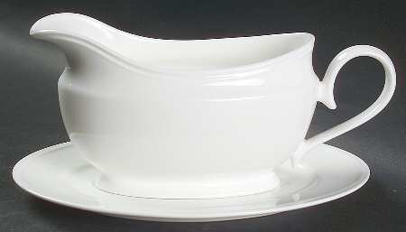 Dimension White Gravy Boat & Underplate