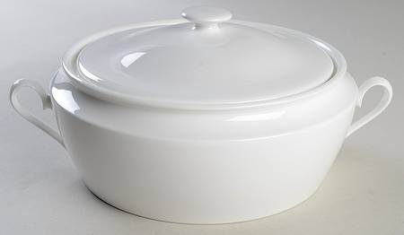 Dimension White Round Covered Vegetable