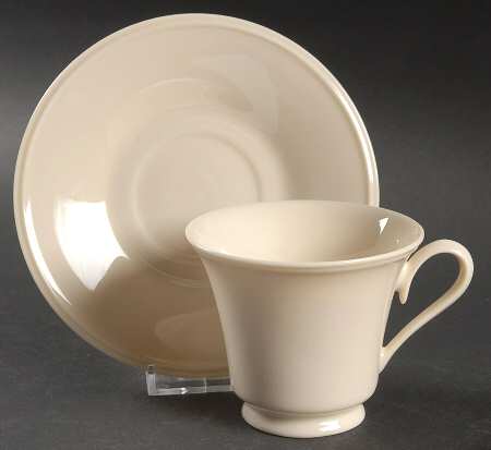 Dimension Ivory Footed Cup & Saucer Set