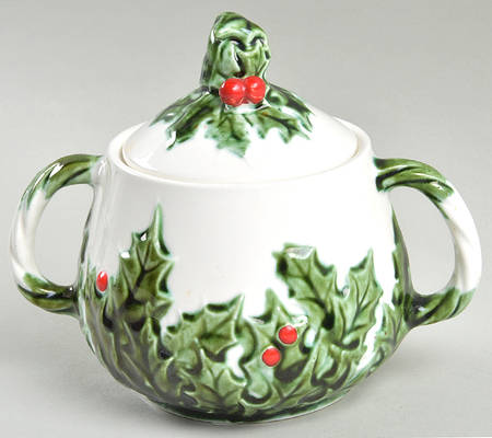 White Christmas Sugar Bowl & Lid