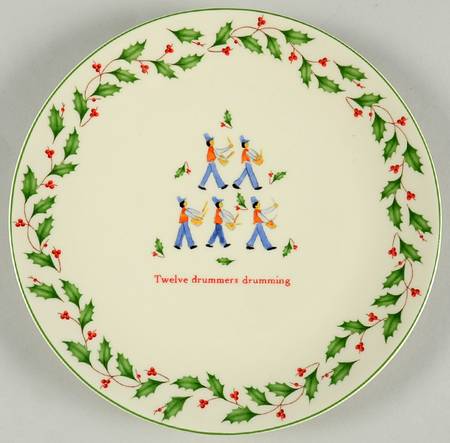 Holiday Twelve Days of Christmas Dessert/Pie Plate