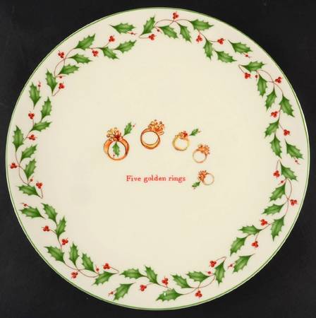 Holiday Twelve Days of Christmas Dessert/Pie Plate