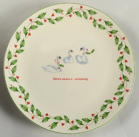Holiday Twelve Days of Christmas Dessert/Pie Plate