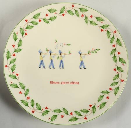 Holiday Twelve Days of Christmas Dessert/Pie Plate
