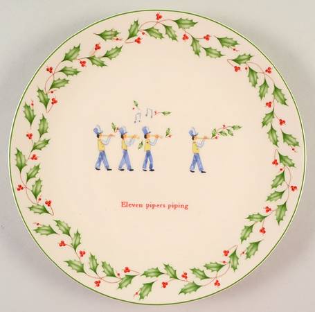 Holiday Twelve Days of Christmas Dessert/Pie Plate