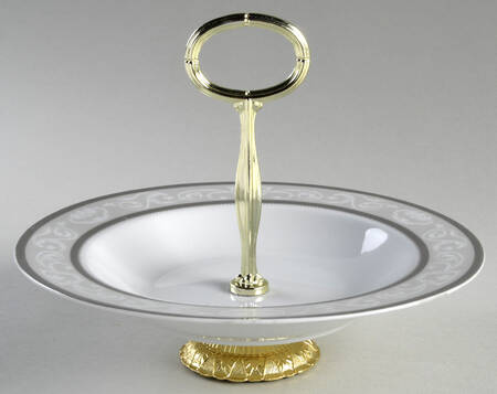 Sirena 6"-7" Handled Footed Nut Dish HC