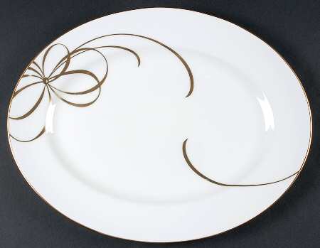 Belle Boulevard Gold 13" Oval Serving Platter