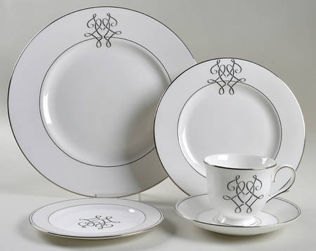 Scripted Platinum 5 Piece Place Setting