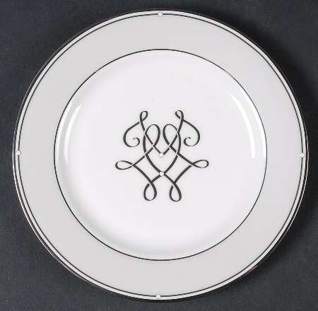 Scripted Platinum Bread & Butter Plate by Lenox