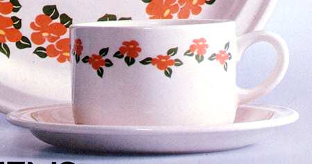 Impatiens Flat Cup & Saucer Set