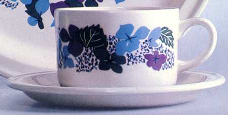 Hydrangea Flat Cup & Saucer Set
