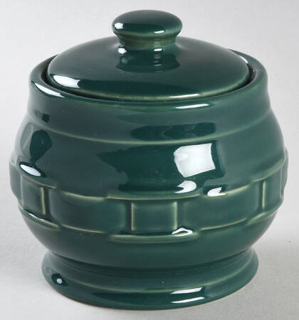 Woven Traditions Ivy Green Sugar Bowl & Lid