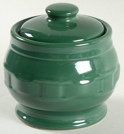 Woven Traditions Ivy Green Sugar Bowl & Lid