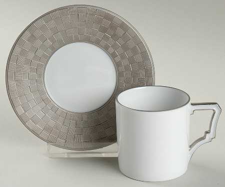 Byzanteum Platine (Platinum) Espresso Cup and Saucer Set