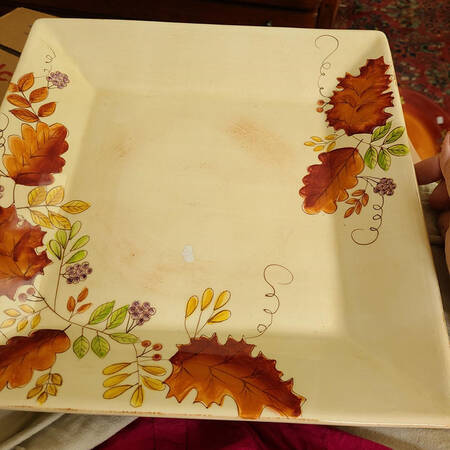 Fall Leaves 12" Square Chop Plate