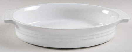 White 12'' Oval Baker