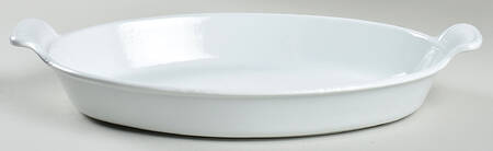 White 14" Cast Iron Augratin