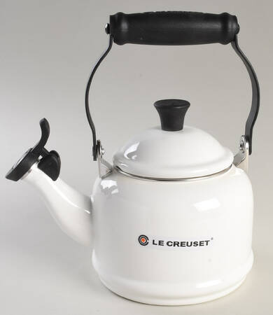 White Small Metal Kettle & Lid